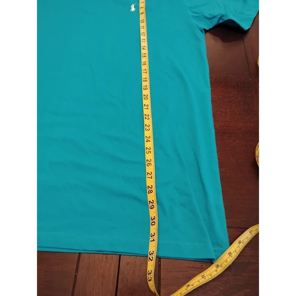 Polo Ralph Lauren Mens Short Sleeve V-Neck Shirt Teal Pony Logo 3XL Big and Tall